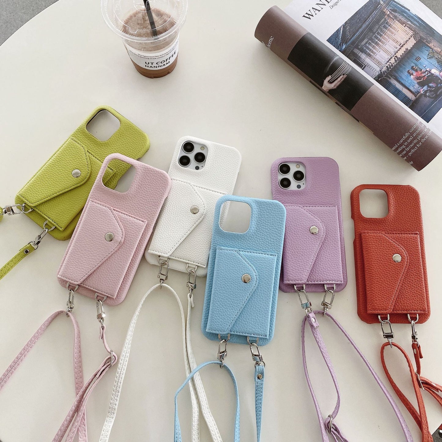 Litchi - grain Card - holder Phone Case