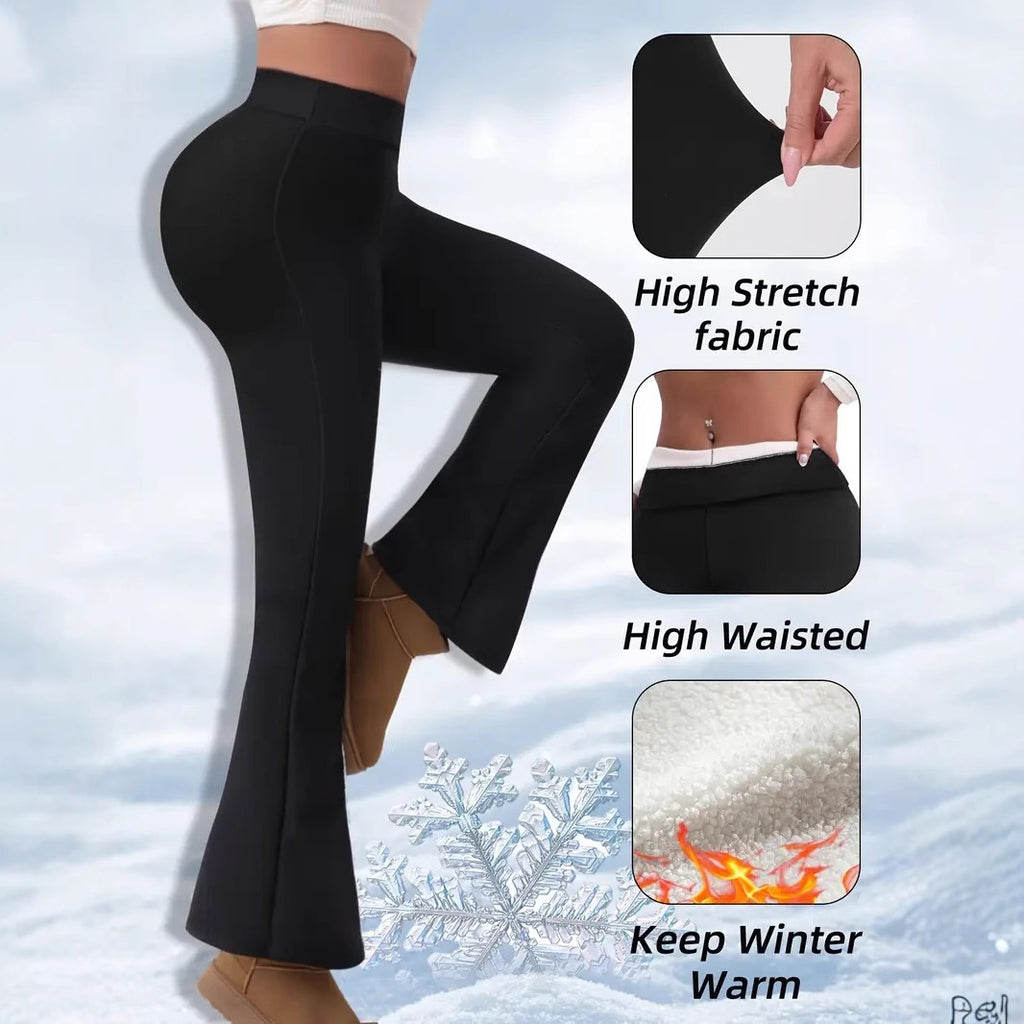 Winter Fleece-lined Flared Leggings