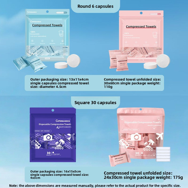 Disposable compressed towel